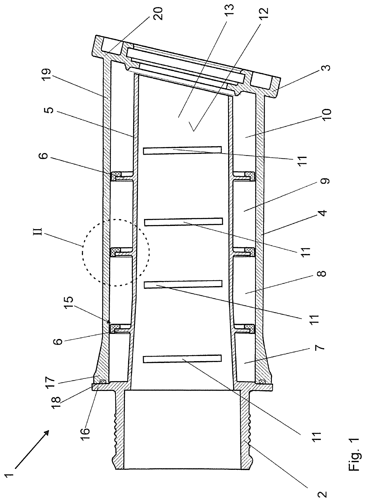 Device for lowering flow noises