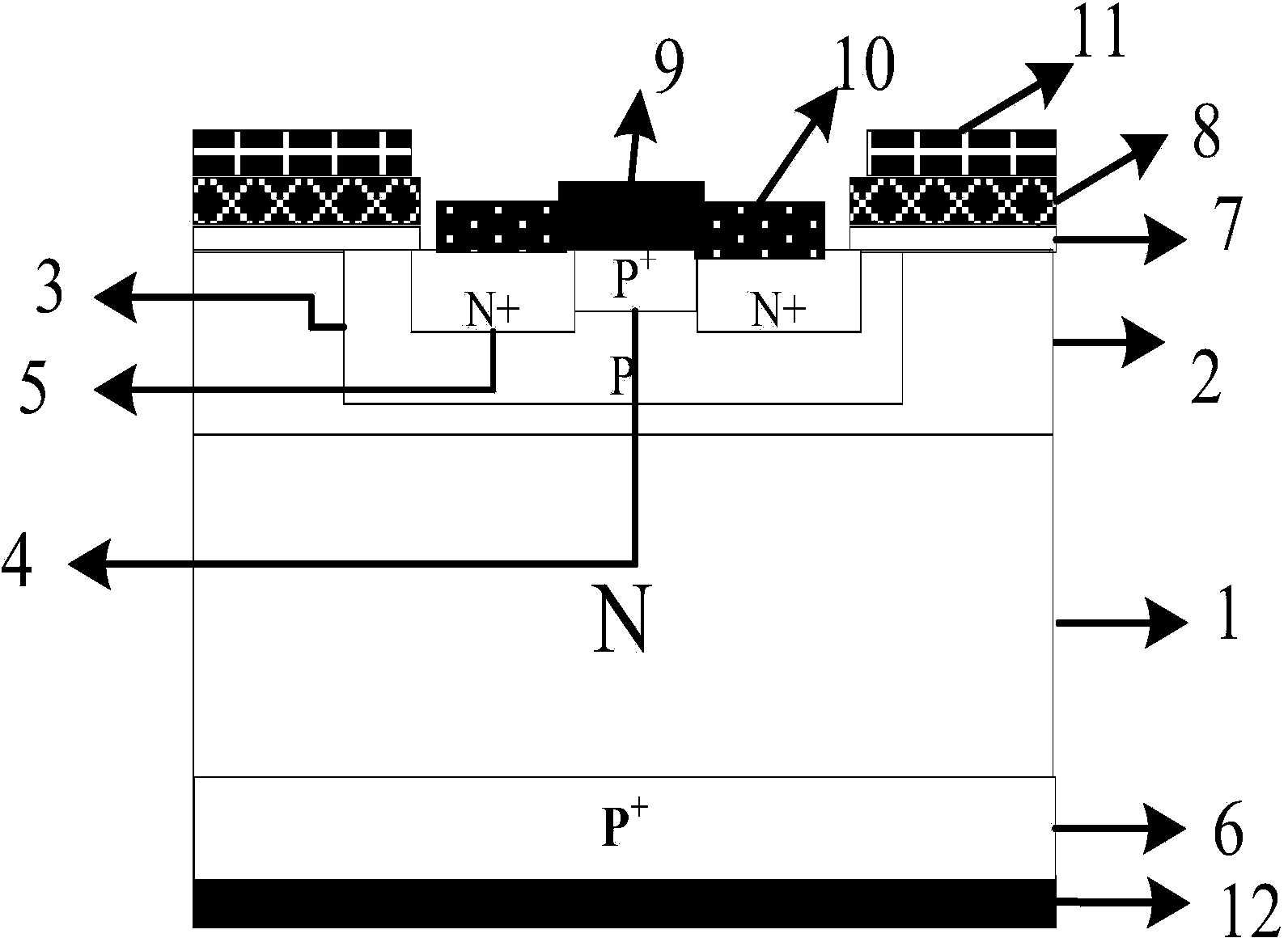 Method for manufacturing N-channel silicon carbide insulated gate bipolar transistor