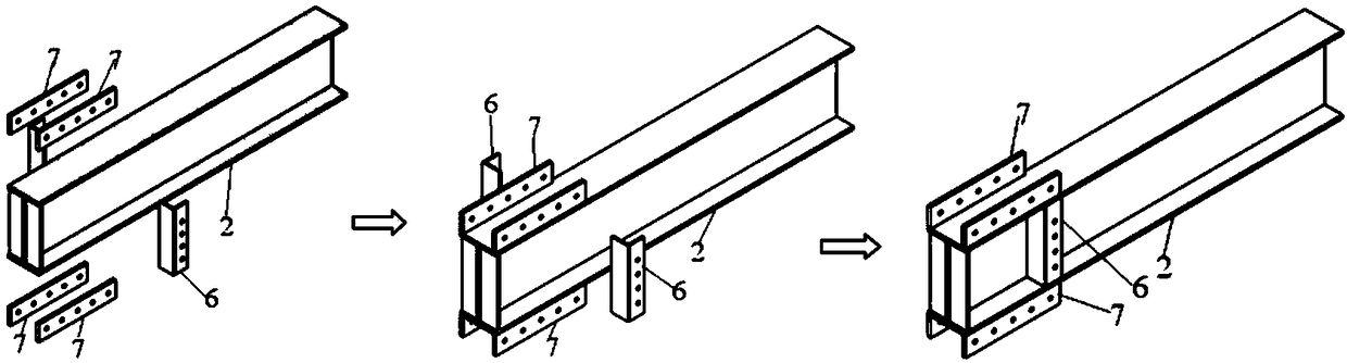 A kind of bolted joint with side plate for eccentric beam-column and assembly method