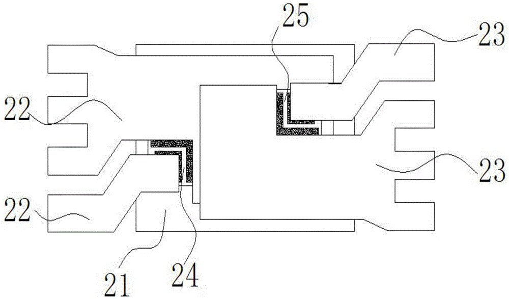 Multi-chip upright stack sandwich package structure with exposed frame and technique for multi-chip upright stack sandwich package structure