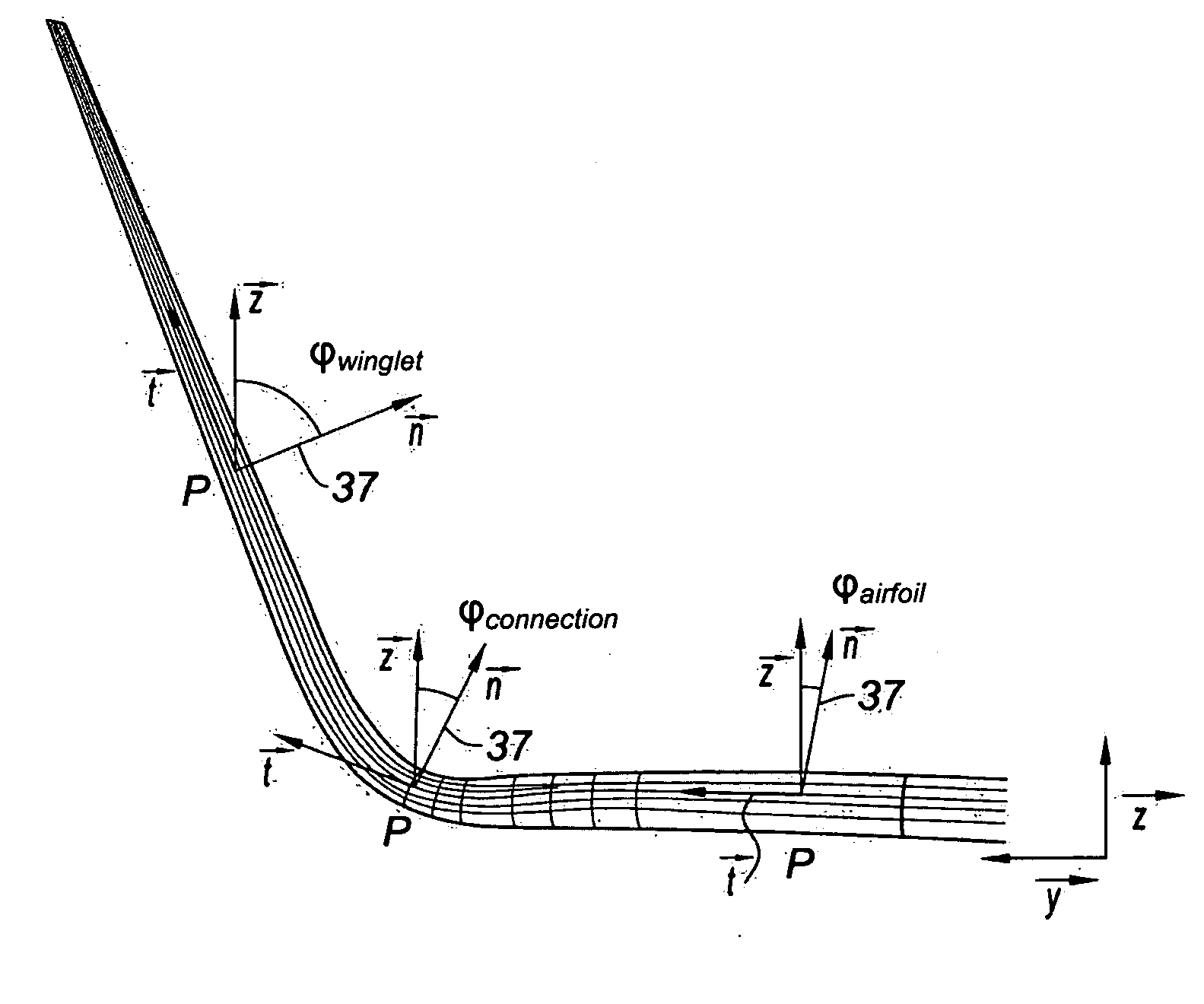 Wing/winglet configuration and aircraft including it