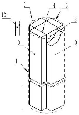 Processing method for processing rectangular photovoltaic cell silicon wafer by using primary single crystal silicon rod