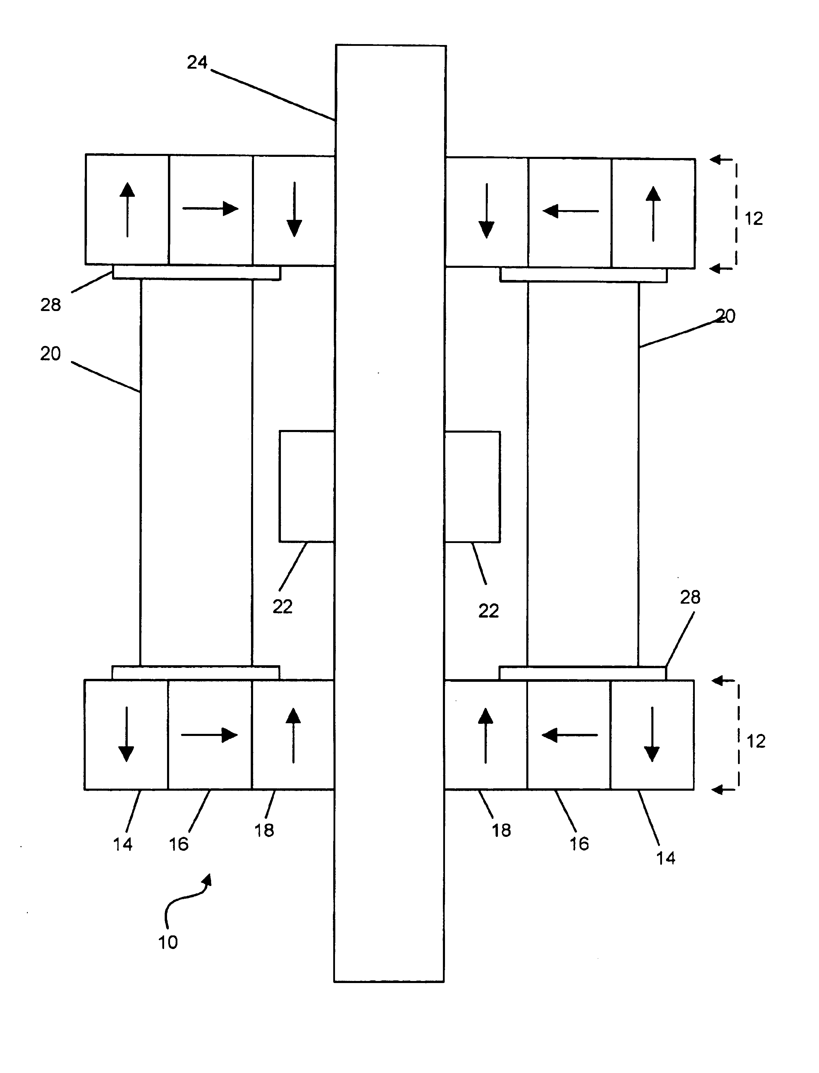 High intensity radial field magnetic array and actuator