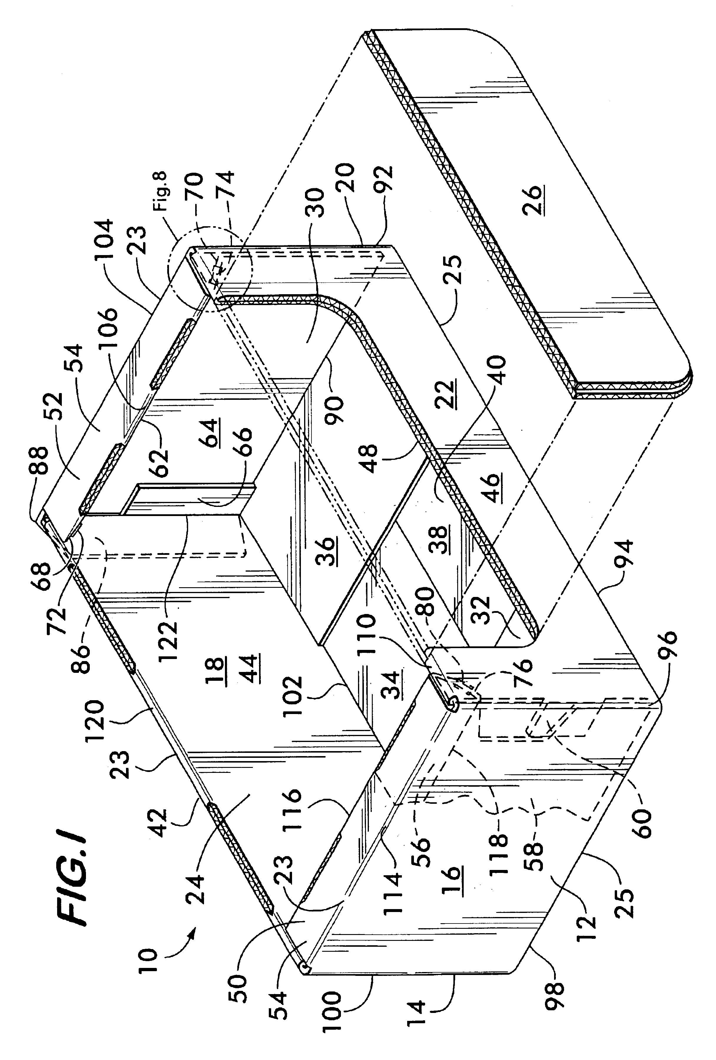 Stackable container with support flanges