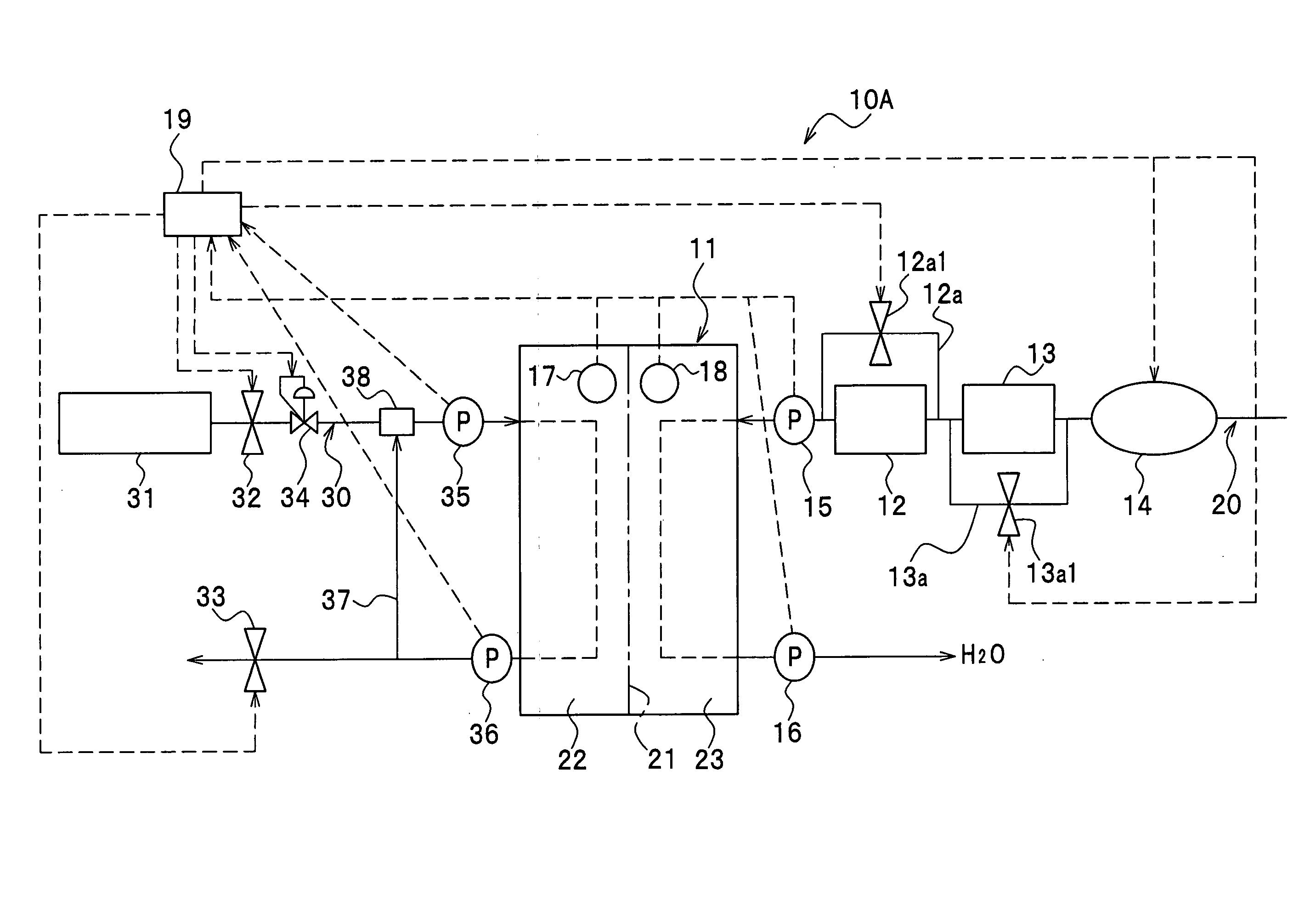 Fuel cell system and method of discontinuing same