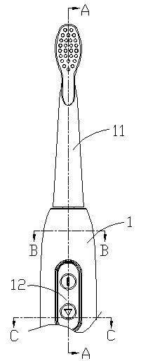 Shimmy drive structure of electric toothbrush