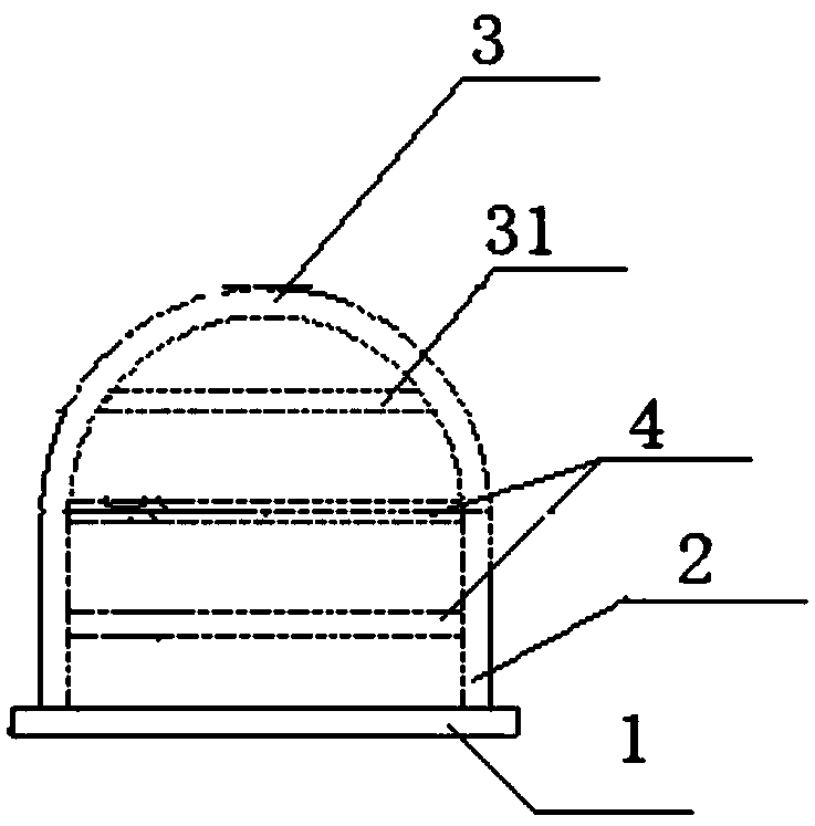 Hemispherical support node and manufacturing process thereof