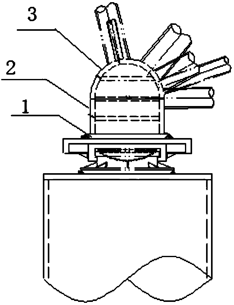 Hemispherical support node and manufacturing process thereof