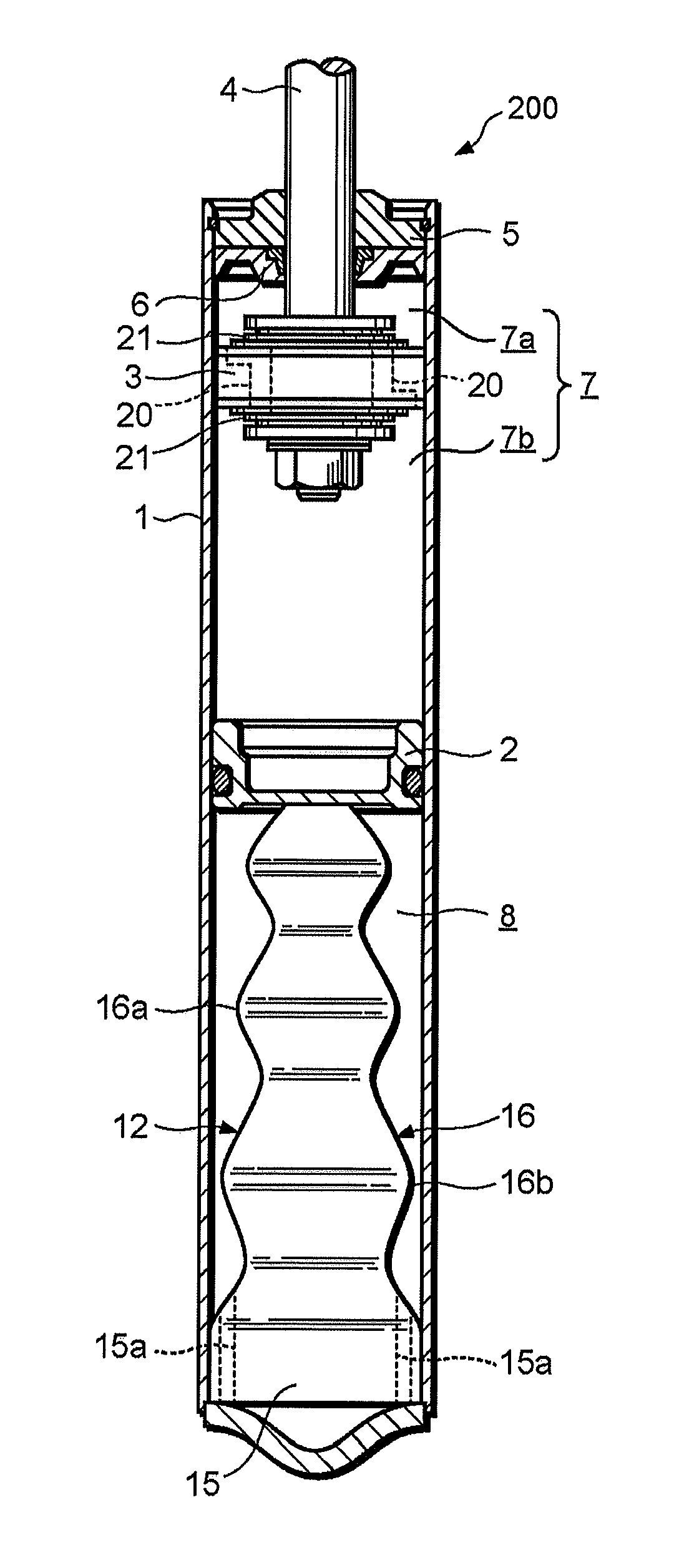 Single cylinder type hydraulic shock absorber for vehicle