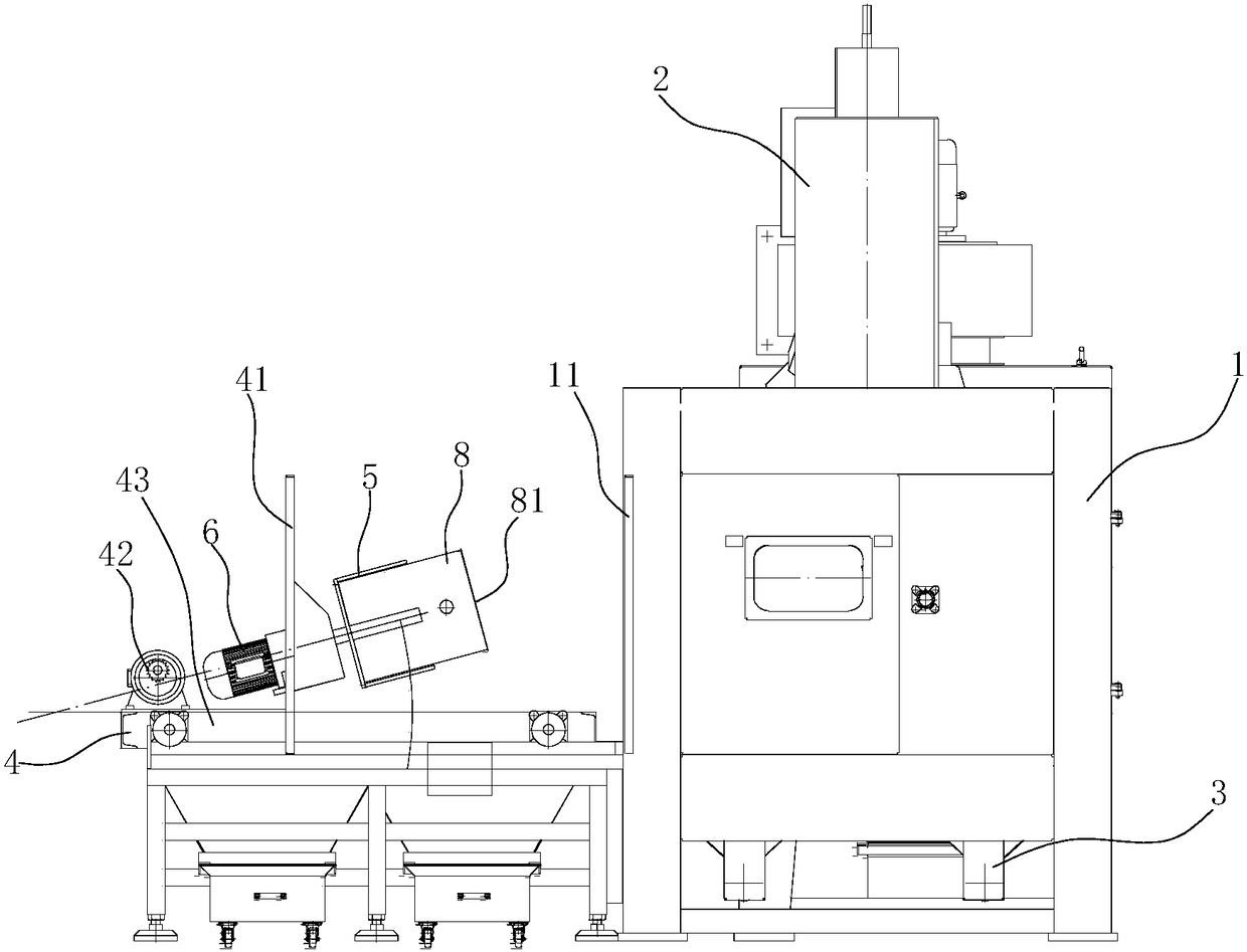 Automatic sandblasting machine for steam box inner container and sandblasting method