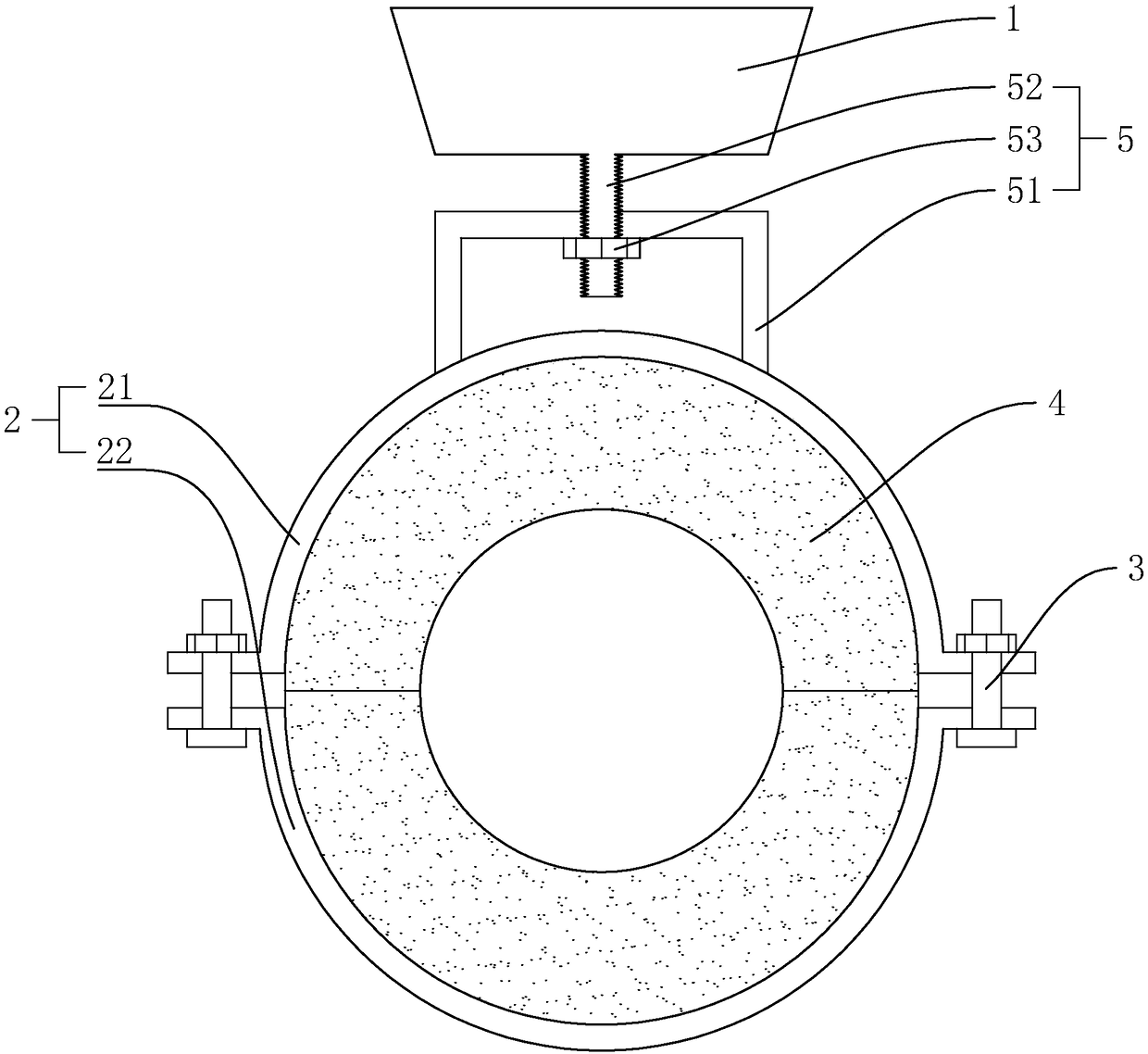 High-strength corrosion-resistant heat-insulating horizontal pipe clamp