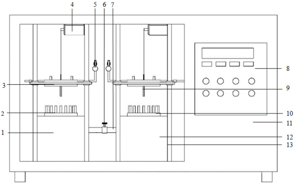 Hollow turbine blade ceramic core removal device based on heat convection principle