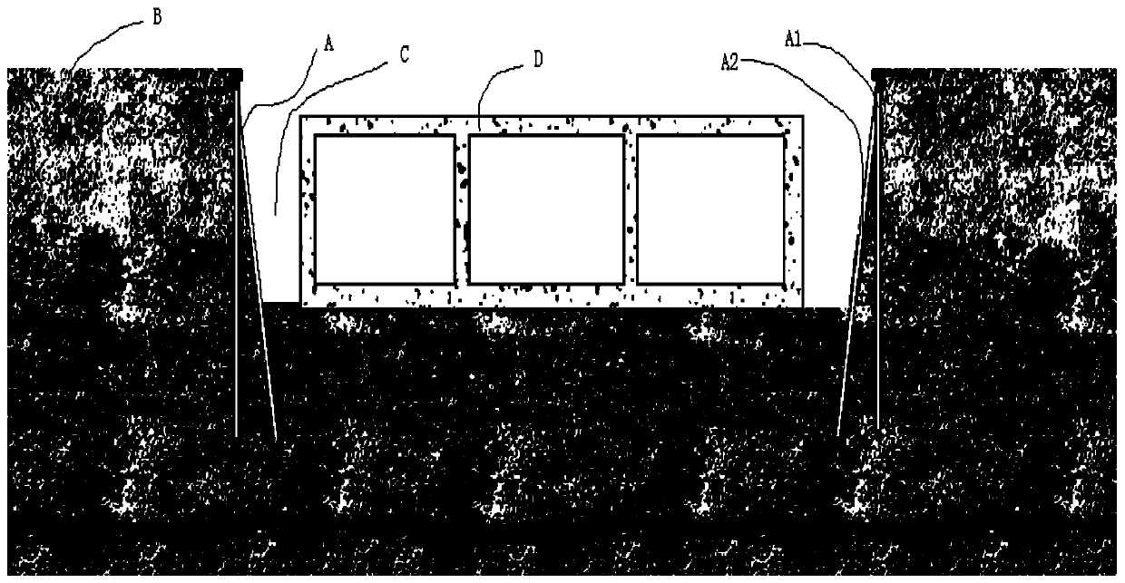 Foundation pit supporting-free prefabricated support pile single-row construction method and middle inclined pile press machine