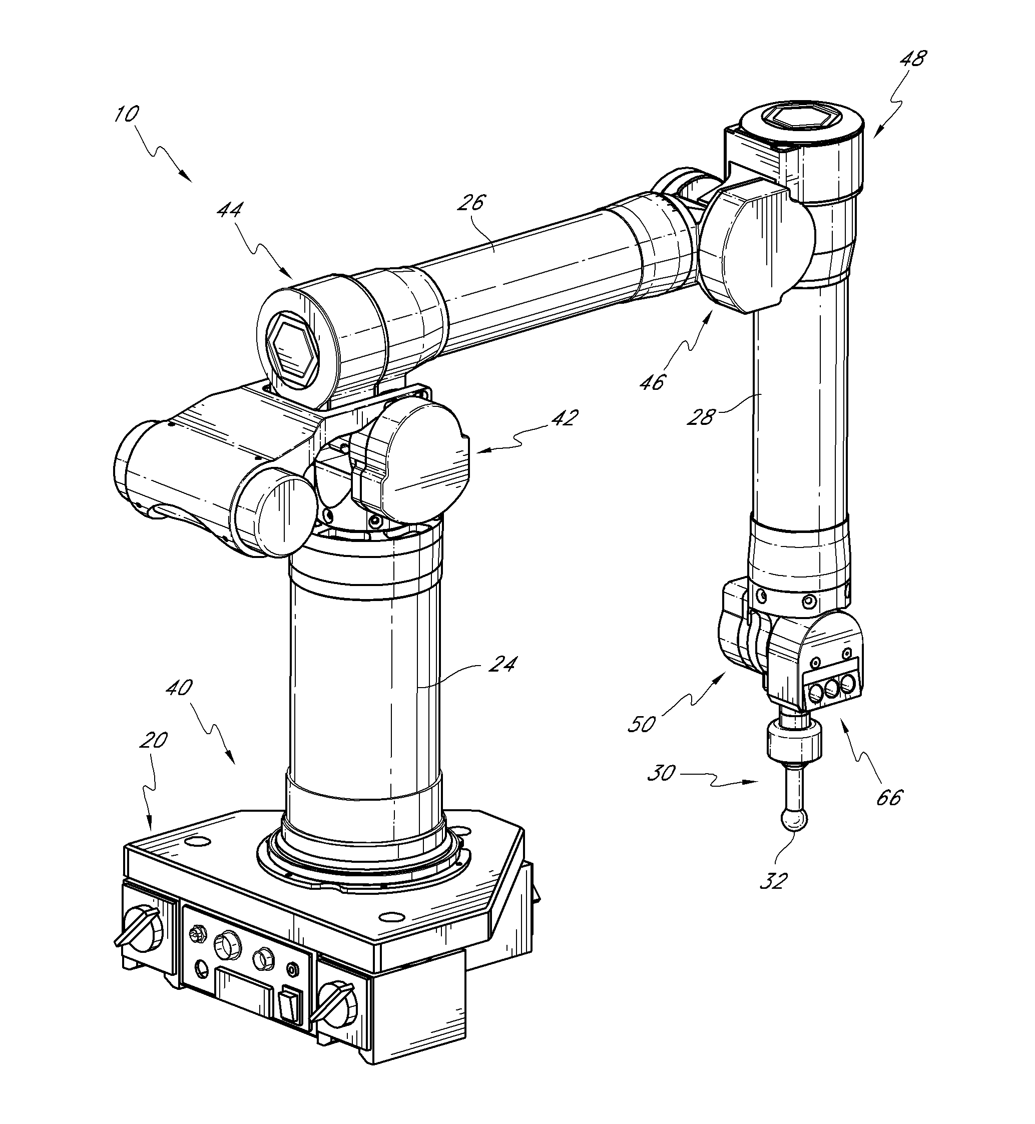 Coordinate measurement machine with vibration detection