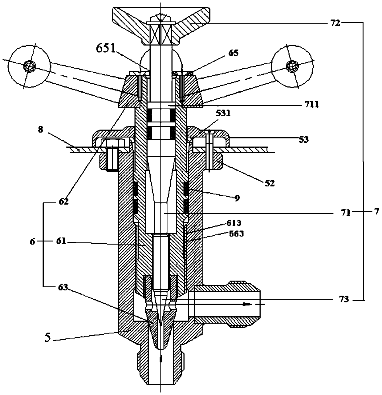 Rough and fine adjustment needle switch