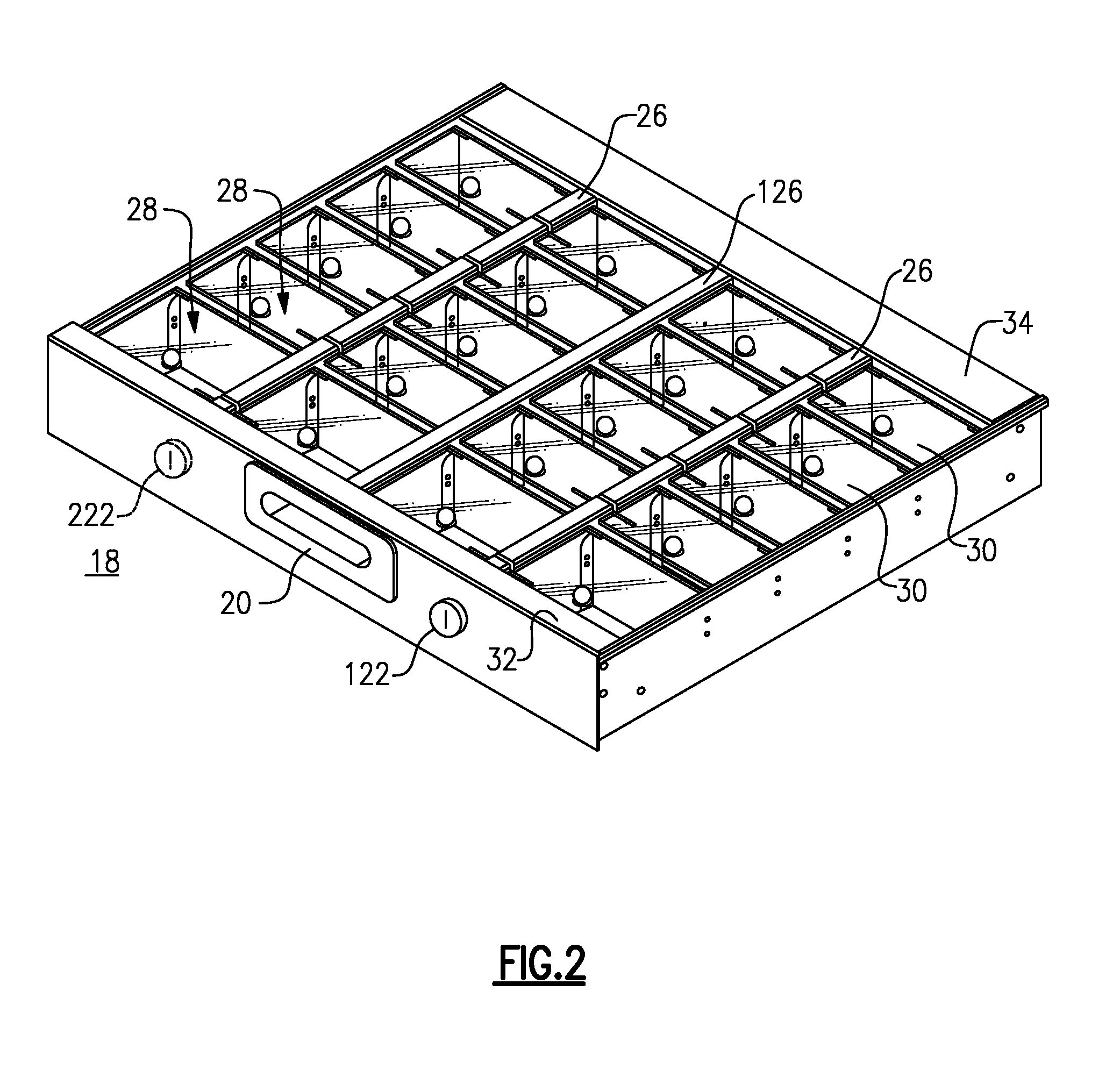 Locking bin drawer with slide-out trays for medications cabinet