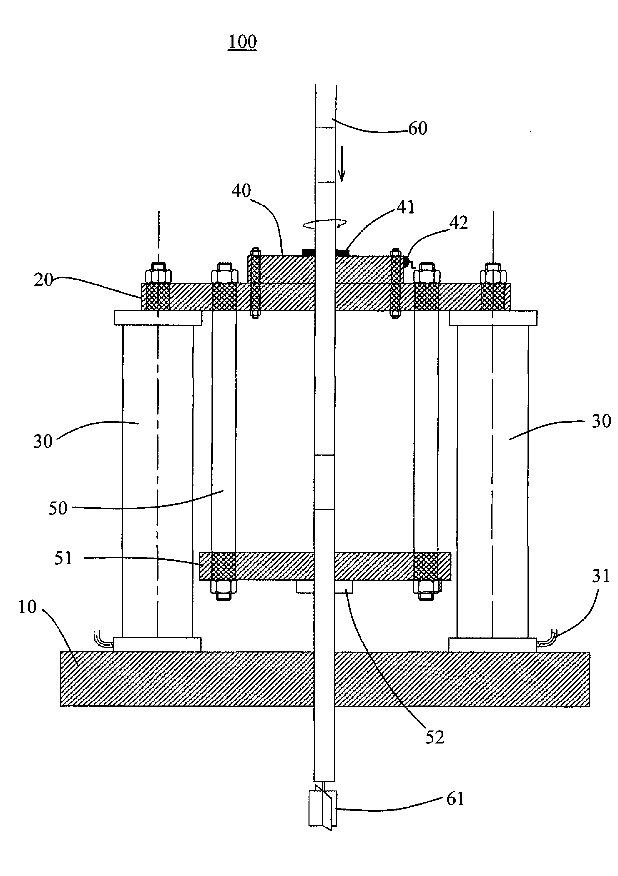 Cross plate shear apparatus and penetration method thereof