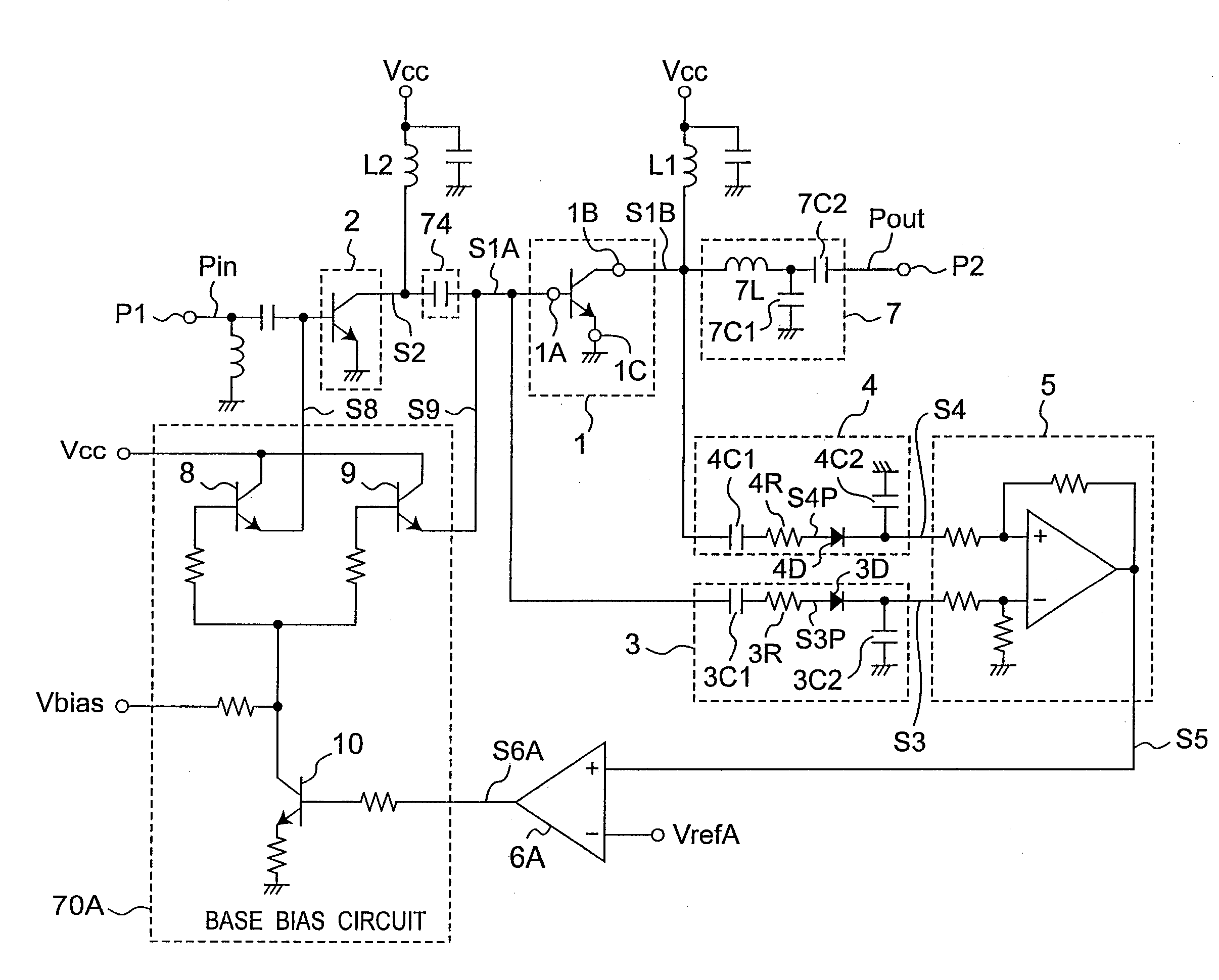 Wireless frequency power amplifier, semiconductor device, and wireless frequency power amplification method