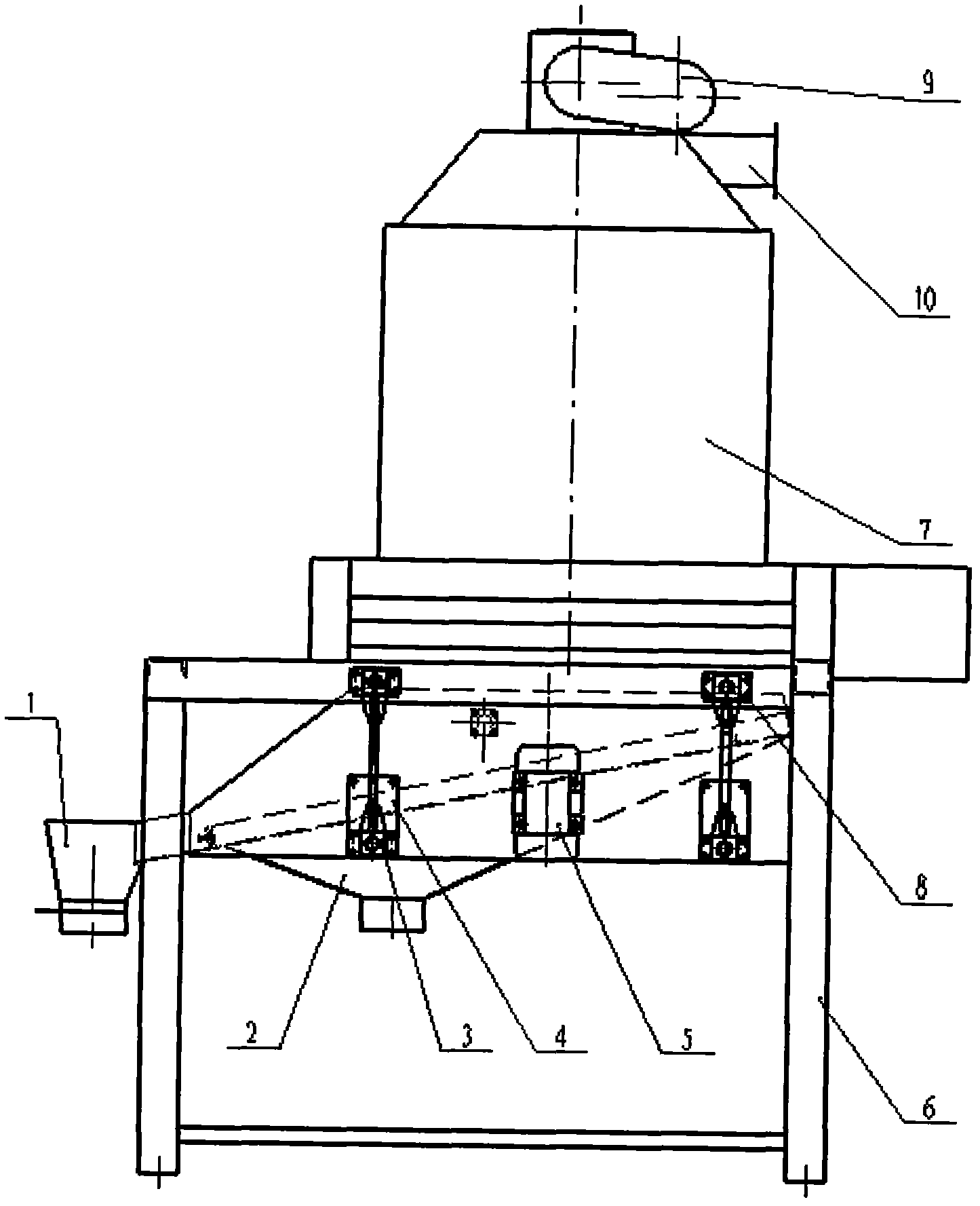 Reverse-flow type cooling vibrating screen