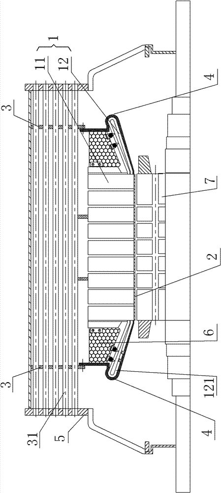 Sealing device and condensing unit of evaporative cooling asynchronous motor stator as well as manufacturing methods thereof