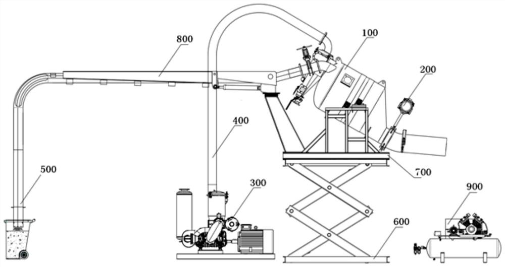 Kitchen waste vacuum suction feeding system and method