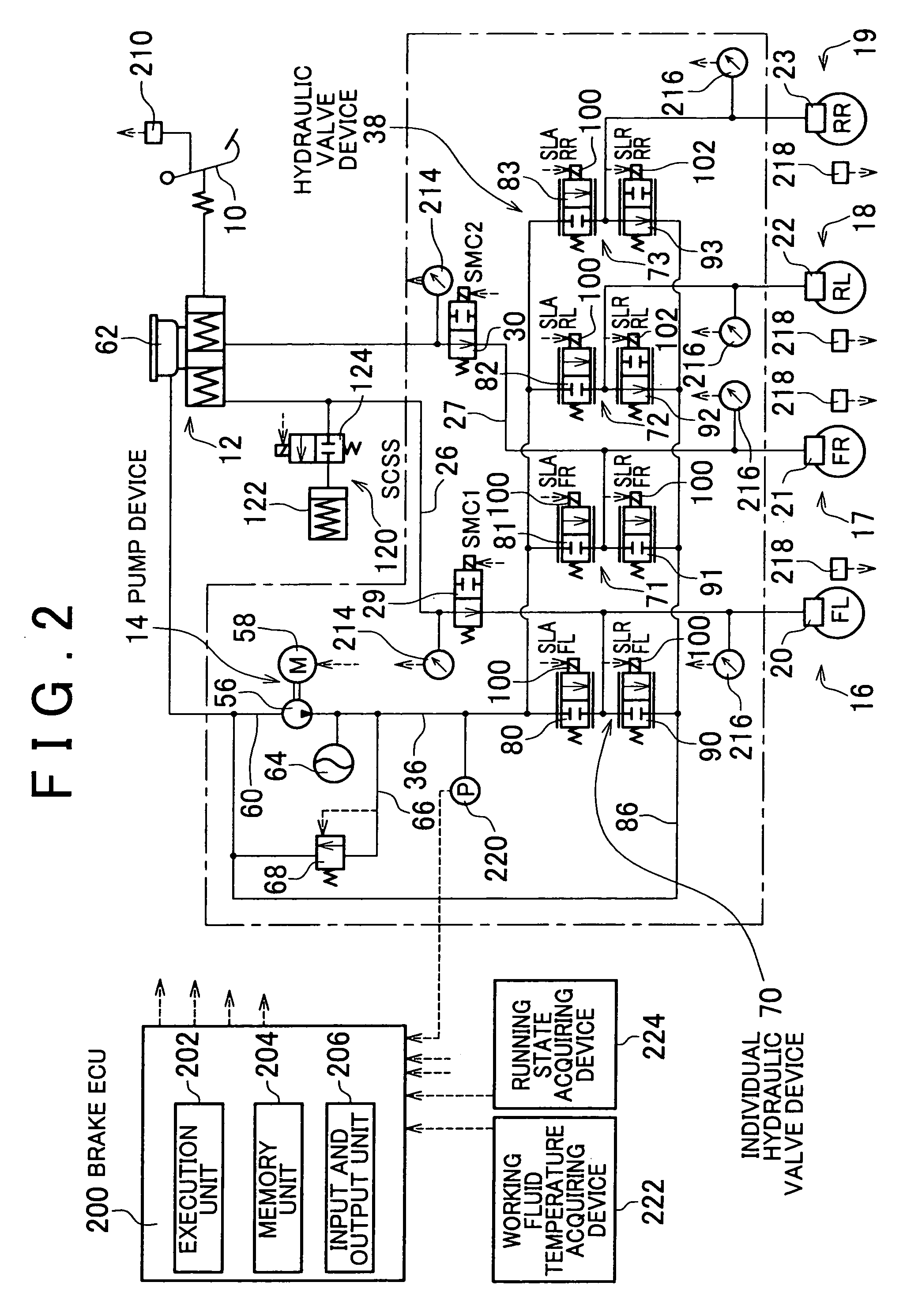 Brake fluid pressure control apparatus and method