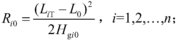 Simulation calculation method for initial tangent arc heights of unequally-thick main springs of two-stage gradual-rigidity leaf springs