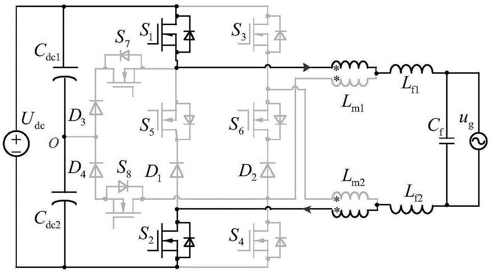 Five-level double-step down grid-connected inverter