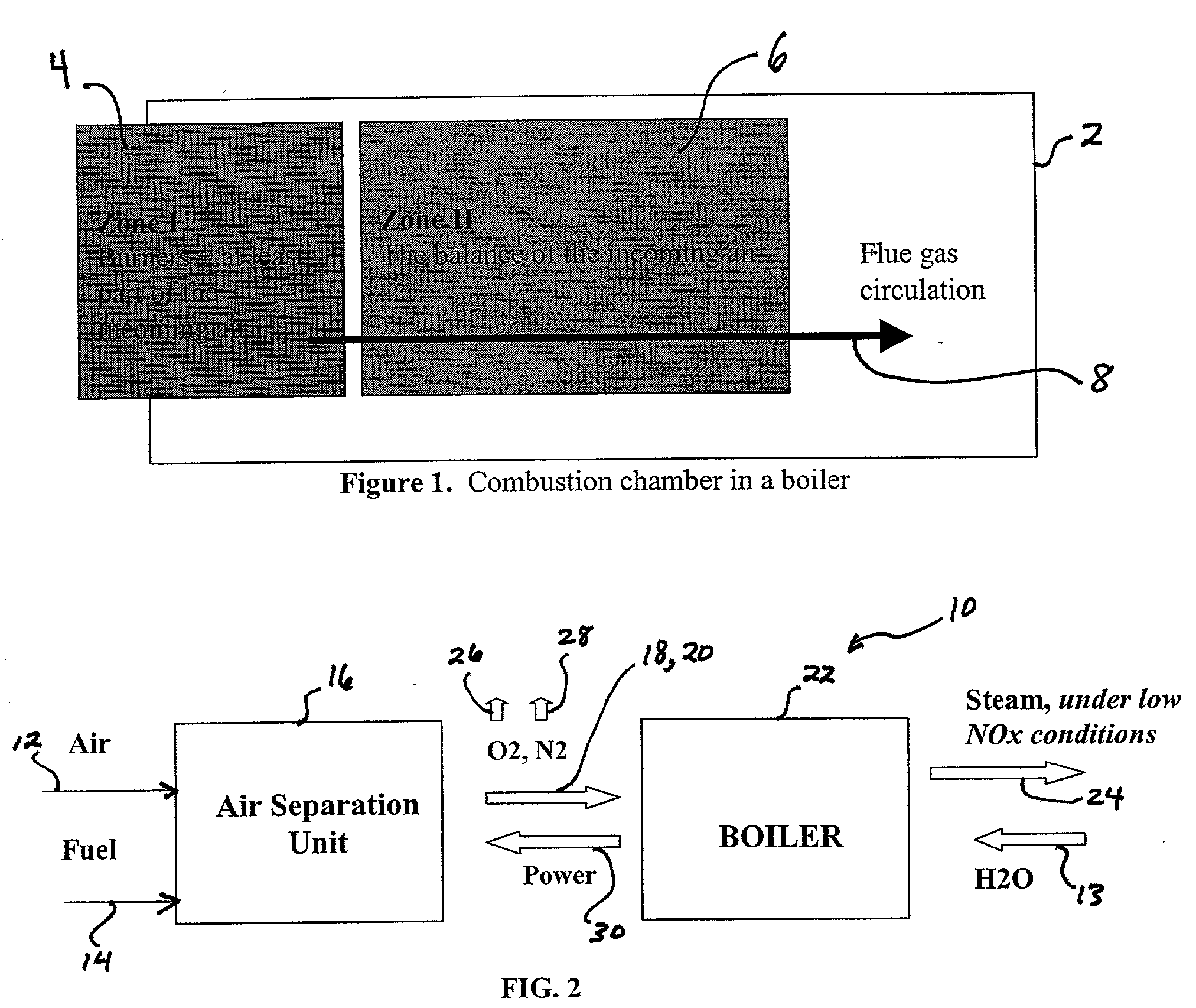 Combination air separation and steam-generation processes and plants therefore