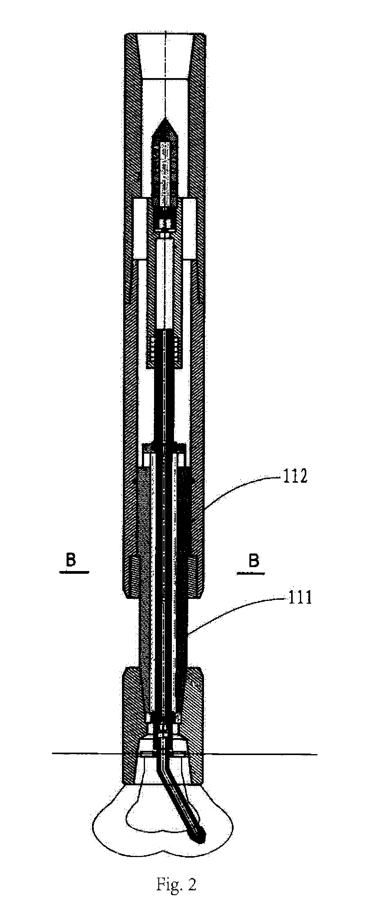 Impulse-type underground supercharged jet drilling method and device