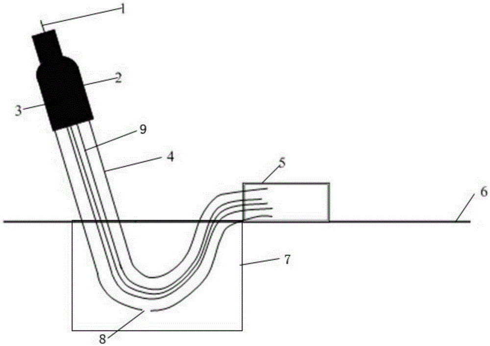 A down-leading optical cable protection device and protection method