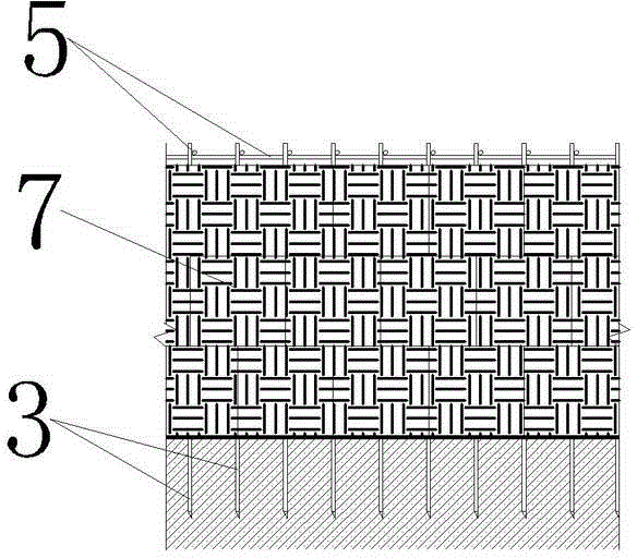 Bamboo raft pile oversized cofferdam and construction method for sea reclamation by adopting same