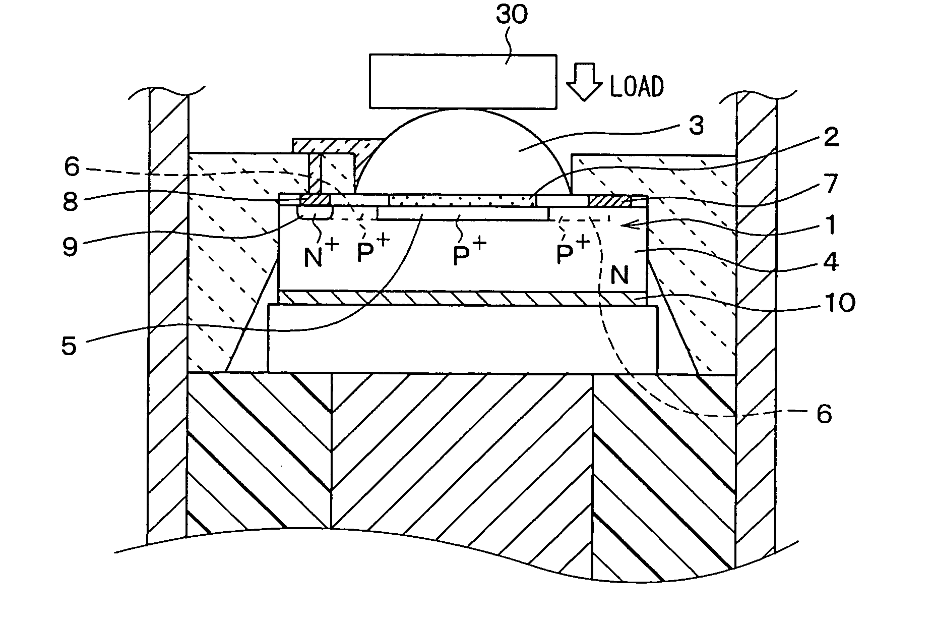 Pressure sensor having diaphragm