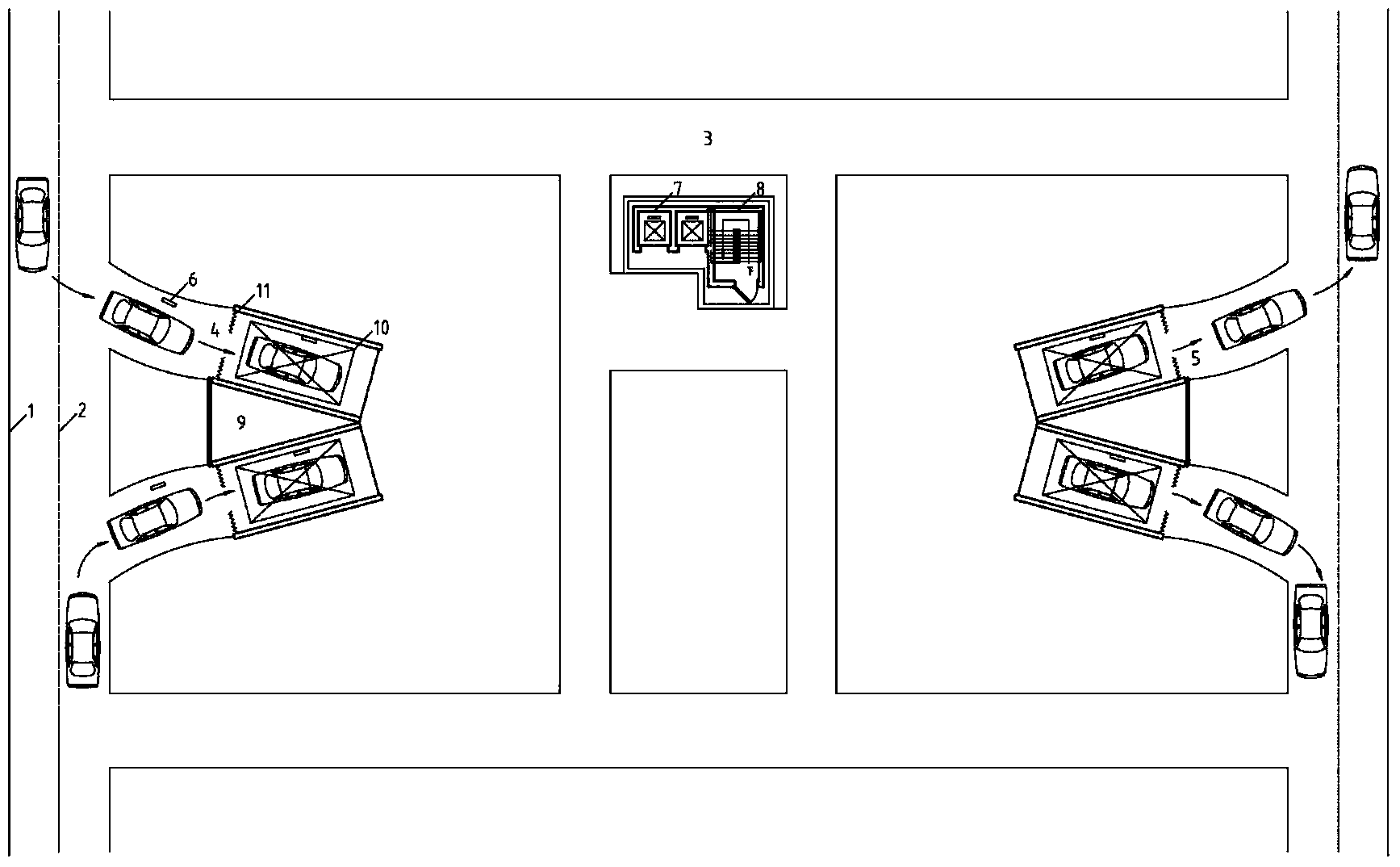 Semiautomatic vertical underground garage