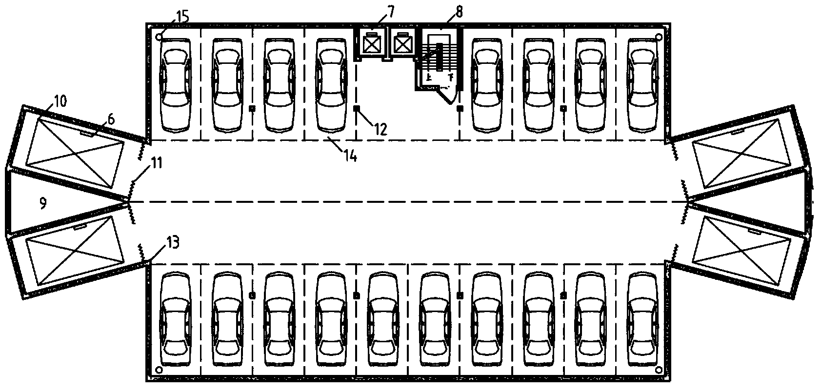 Semiautomatic vertical underground garage