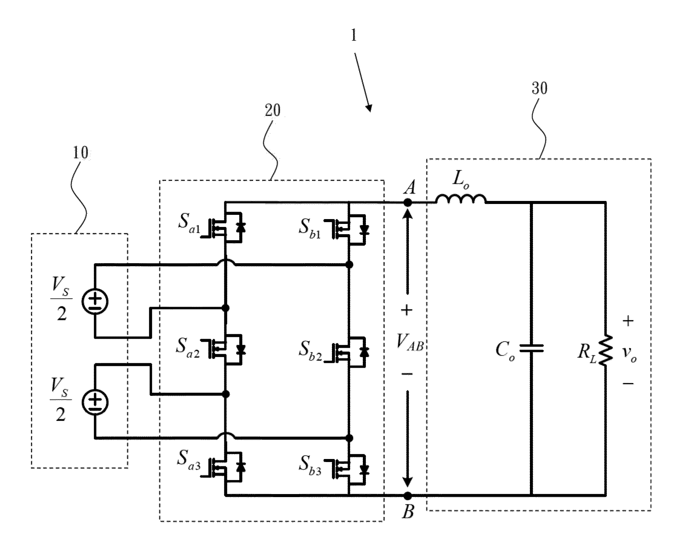 Simplified multilevel DC converter circuit structure