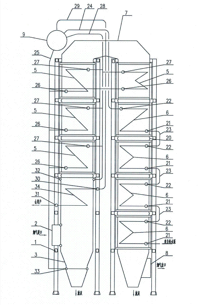 Modular bypass vent waste heat boiler at tail of cement kiln