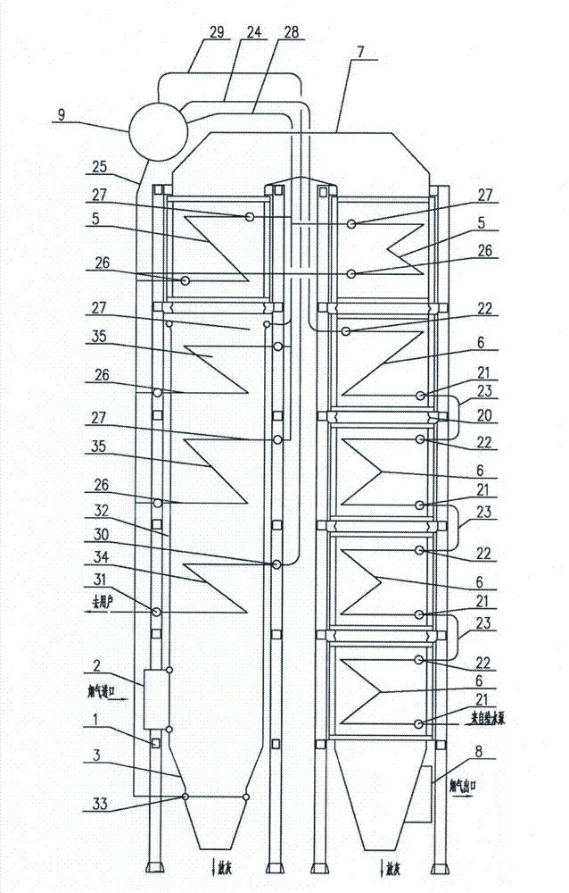 Modular bypass vent waste heat boiler at tail of cement kiln