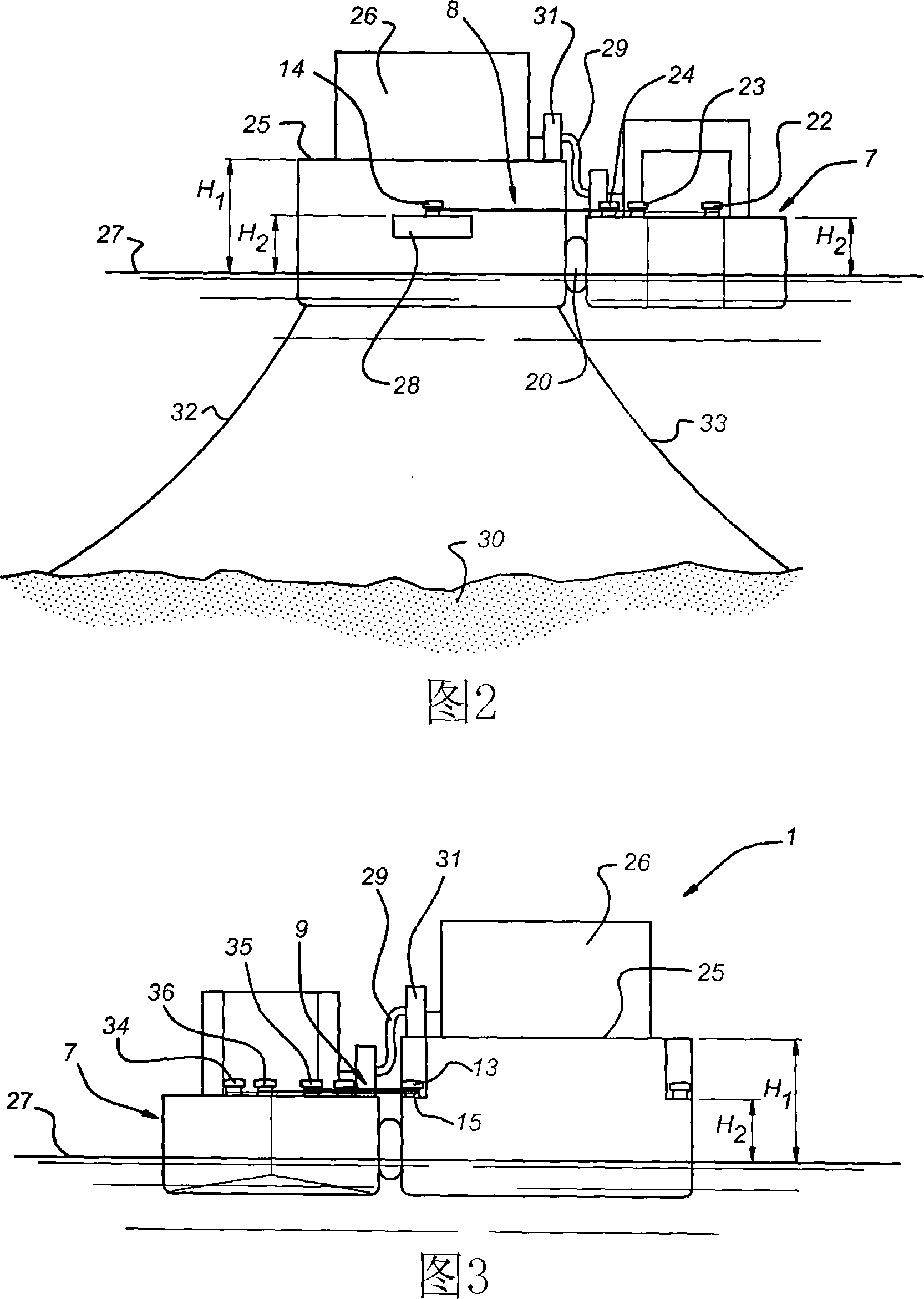 Enhanced side-by-side mooring construction