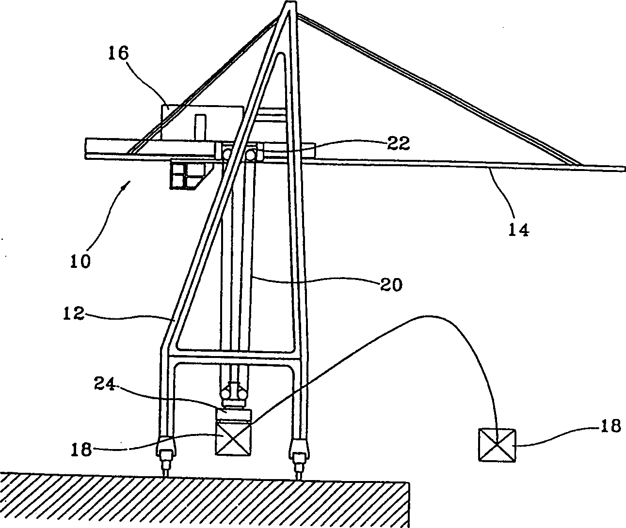 Gantray crane having circulating trolleys