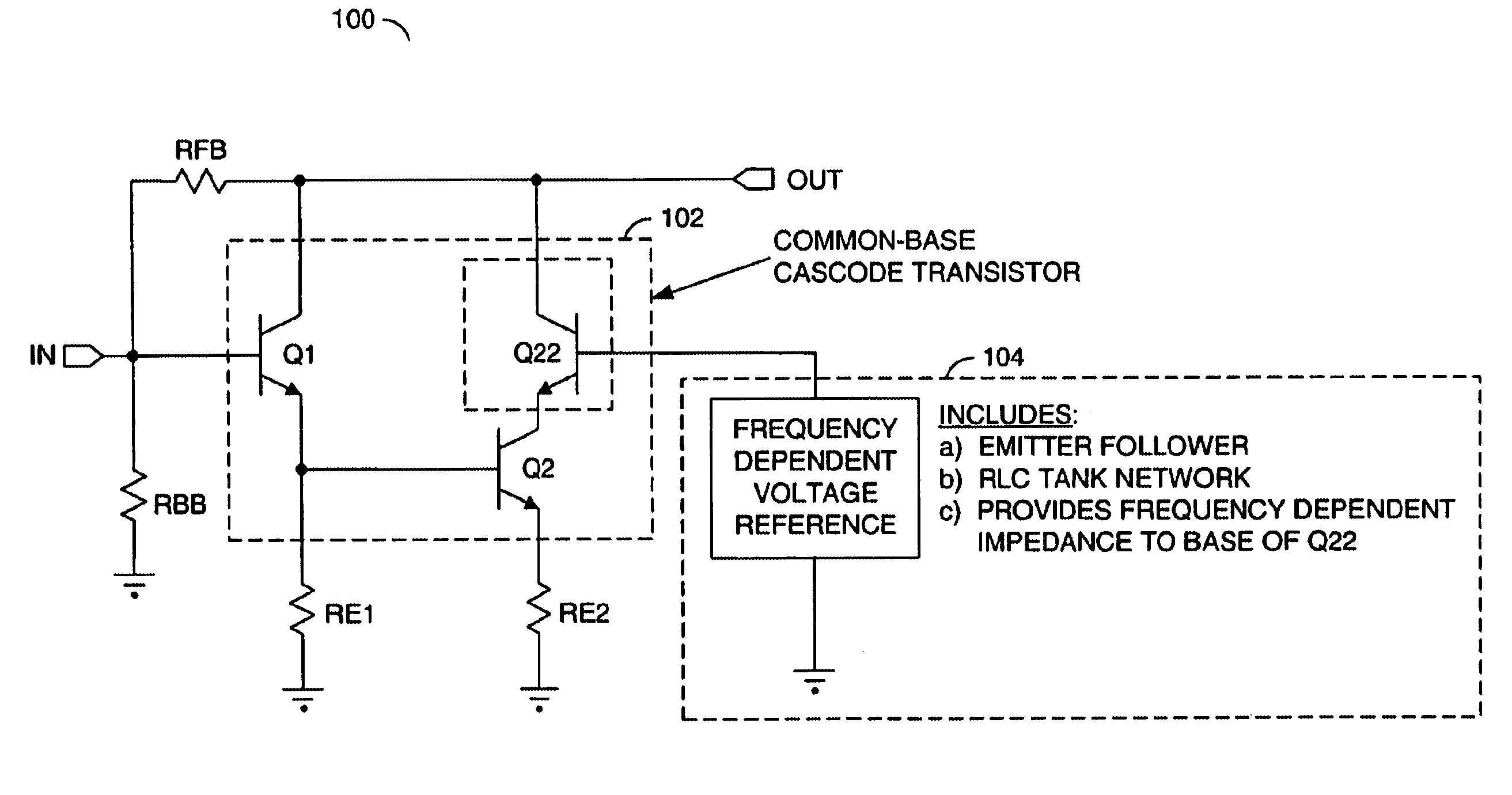 Linearized darlington amplifier