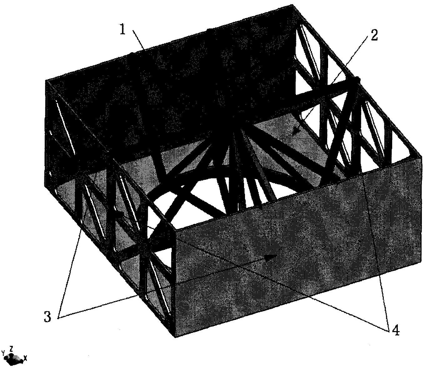 Truss type satellite main structure public platform