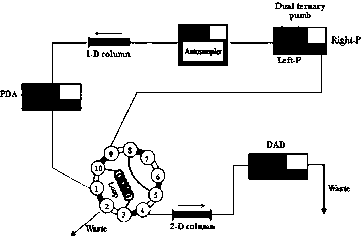 Method for measuring contents of vitamin D by two-dimensional column switching high performance liquid chromatography