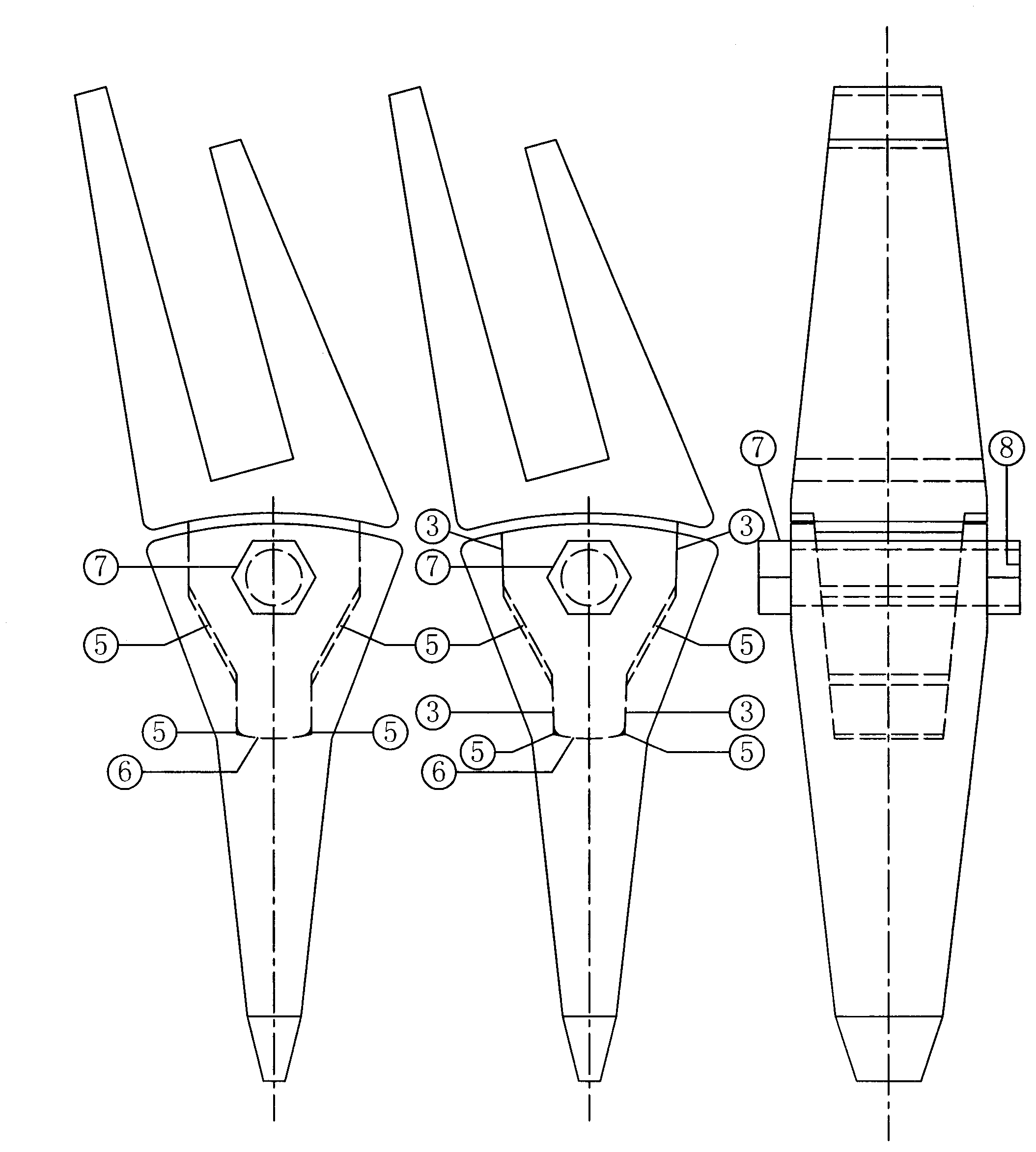 Bucket tooth and tooth base connecting mechanism of engineering machine