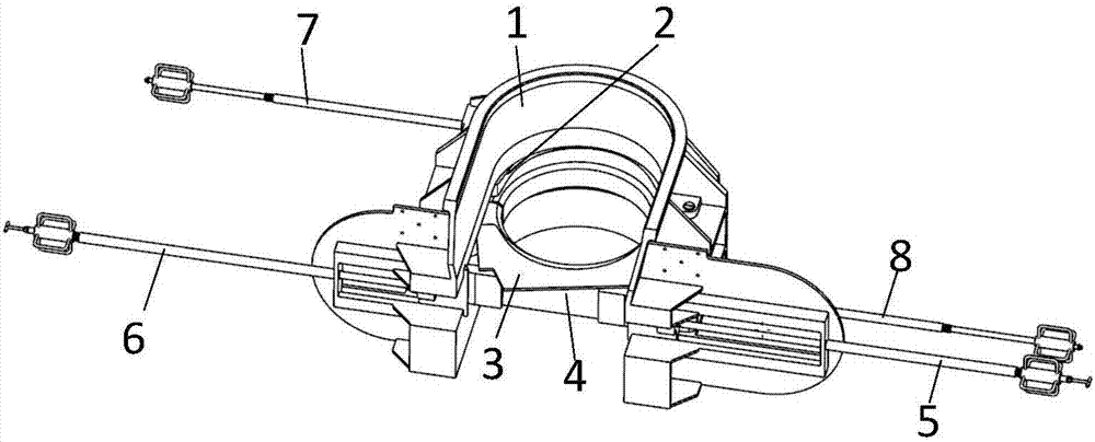 Embracing and clamping mechanism of deepwater stand pipe buoyancy device