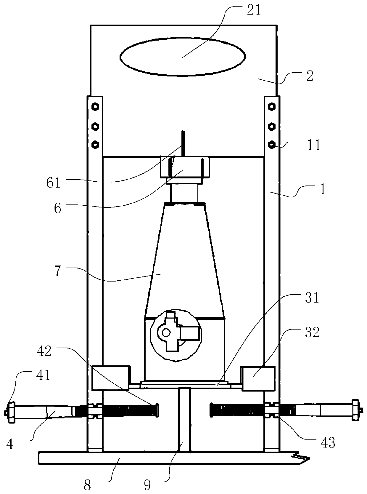 Tightening device used for joint between steel plates during steel structure welding