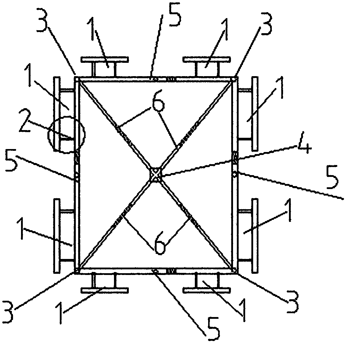 Folding fabricated building prefabricated superposed shear wall, beam and plate mounting rectangular steel frame supporting system