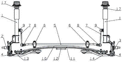 Independent front suspension with transversely arranged steel plate spring