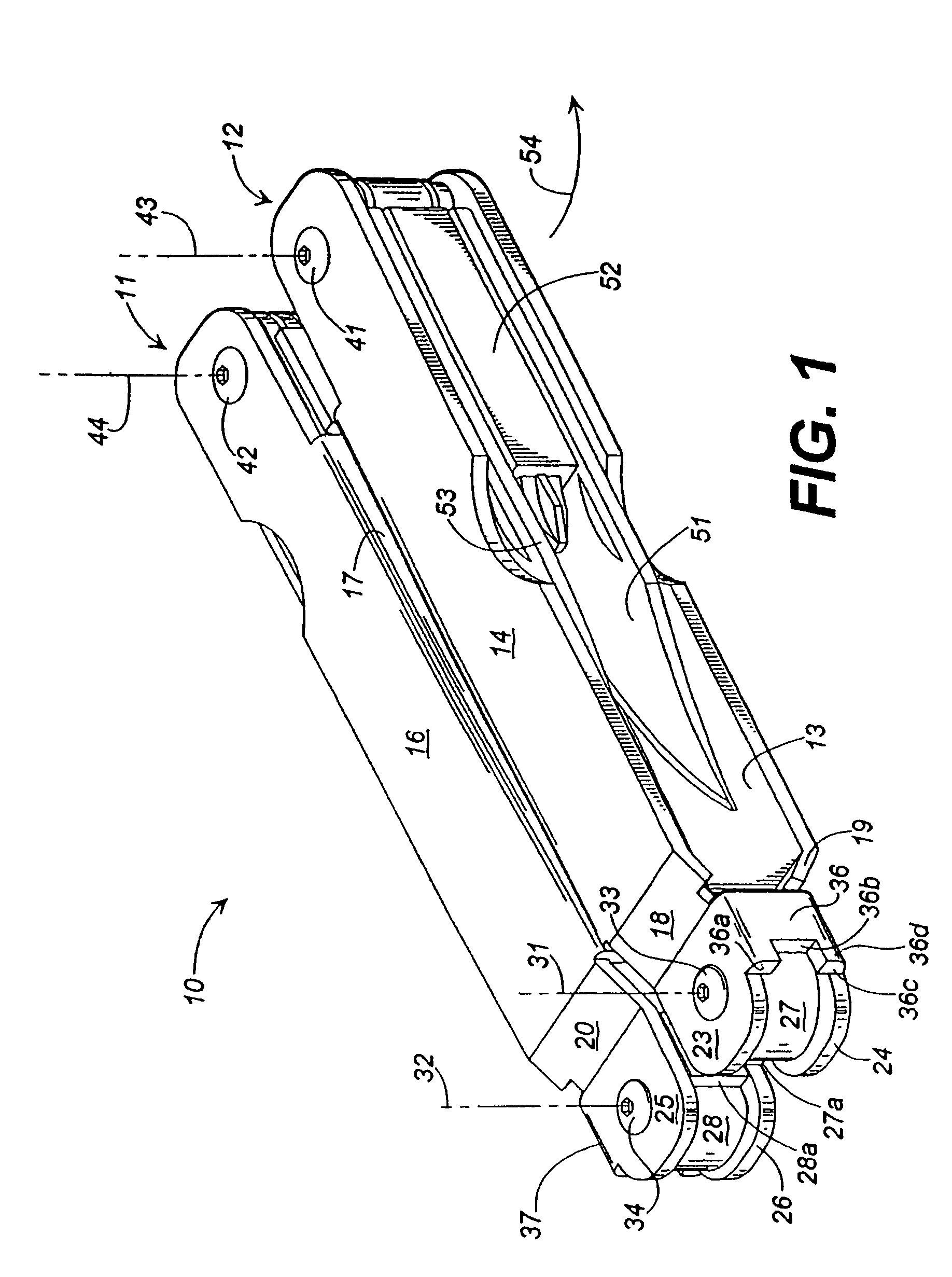 Folding multi-tool with adjustable pliers