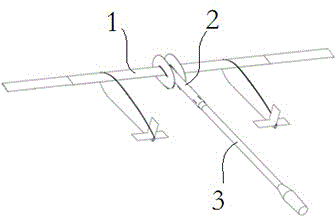 Double-body super-high aspect ratio aircraft wind tunnel force measurement test supporting device